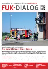 Titelthema "Gut geschützt nach klaren Regeln - Versicherungsschutz im Feuerwehrdienst": FUK-Dialog November 2019 ist erschienen