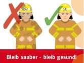 Merker zur persönlichen Einsatzhygiene: Die Taschenkarte "Bleib sauber"