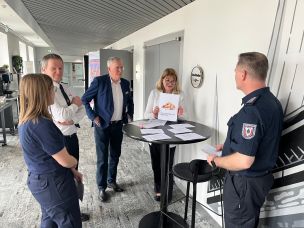 Hilfreiche Tipps, herzgesunde Kochrezepte und ein Quiz gab es an der Station „Ernährung“. (Bild: Christian Heinz / HFUK Nord) 