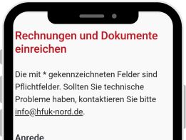 HFUK Nord-App: Technische Störung bei der Einreichung von Belegen