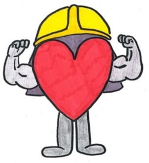 Ein starkes Herz für die freiwilligen Feuerwehren (Zeichnung: Jens-Oliver Mohr / HFUK Nord)