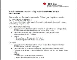 Zusatzinformation Impfempfehlungen